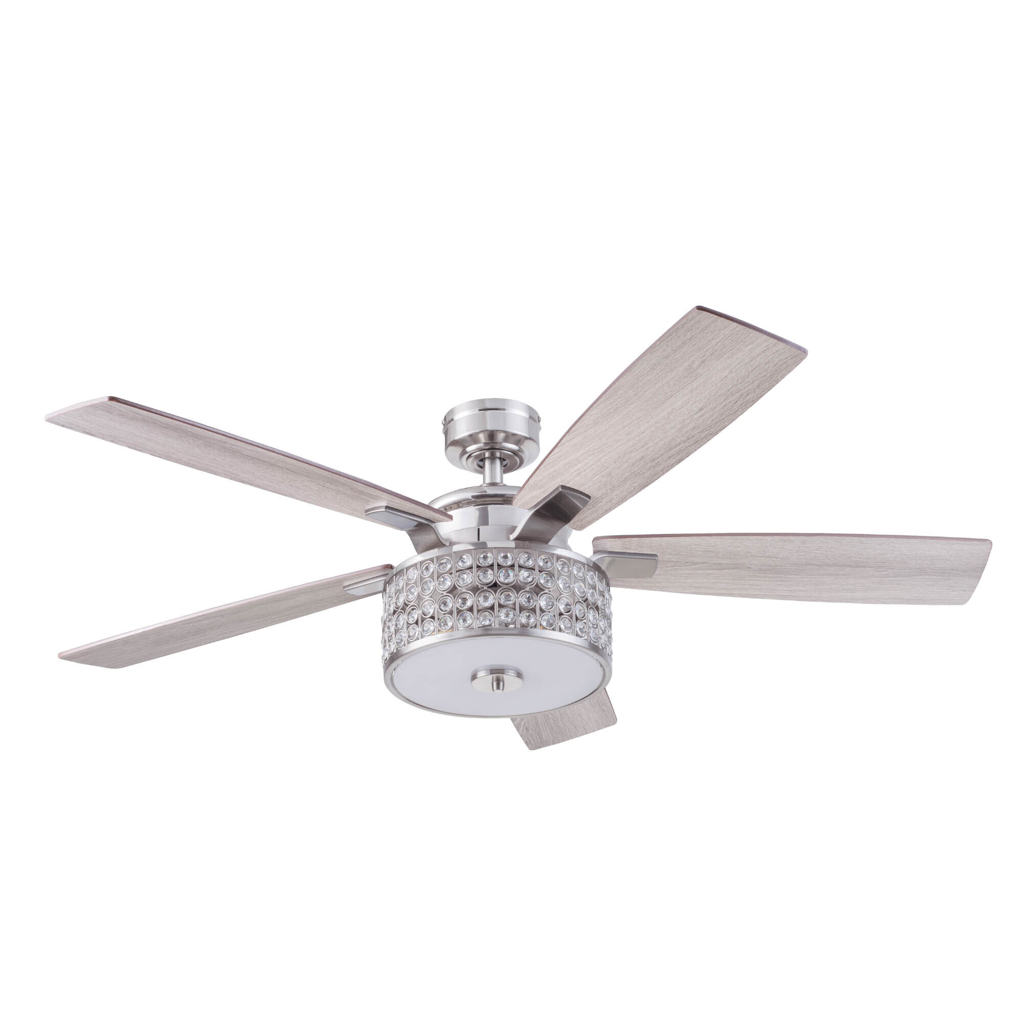 Prominence Home, 52in. Lanissa Glam Ceiling Fan , Brushed Nickel, Fan Diameter 52 in, Fan Blade Span 50-54 Air Delivery 4132 cfm, Model# 51676
